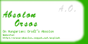 absolon orsos business card